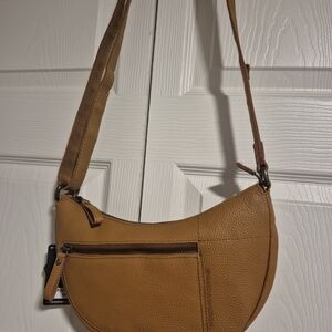 Spikes&Sparrow Elegant Tan/brandy Leather Half-moon Crossbody Bag
